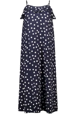Polka dot maxi jurk met volants