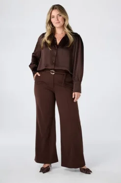 Rechte pantalon met ceintuur
