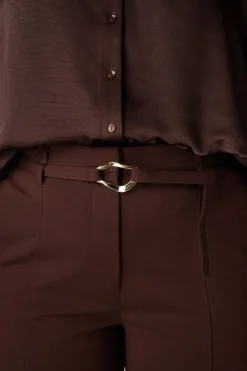 Rechte pantalon met ceintuur