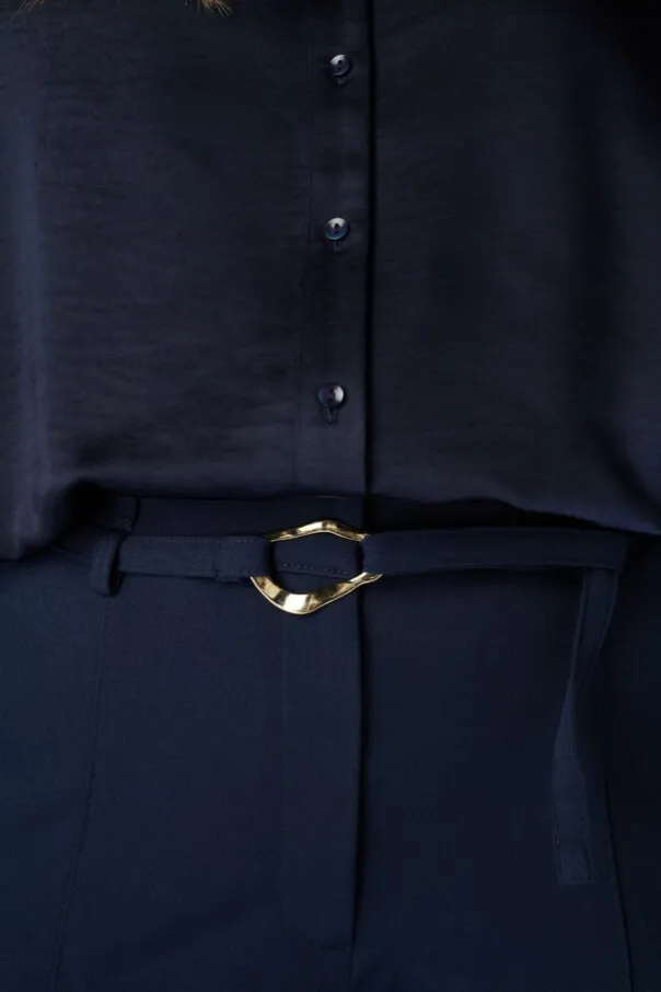 Rechte pantalon met ceintuur