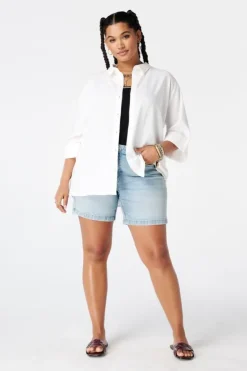 Rib top met contrastdetail