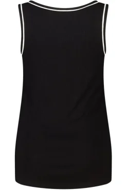 Rib top met contrastdetail