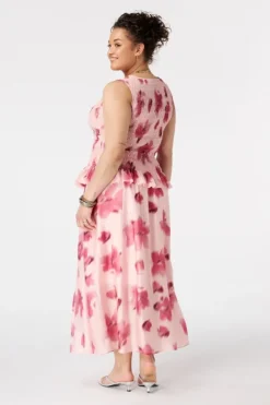 Rok in satijnlook met bloemenprint
