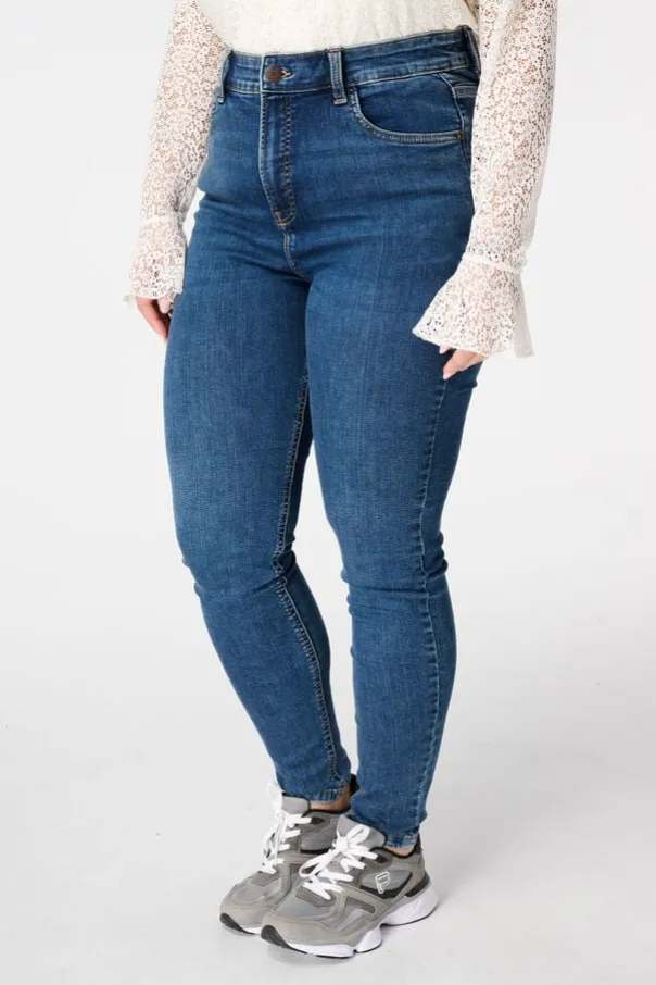 Skinny leg high waist jeans CHERRY
