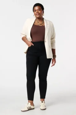 Skinny leg high waist jeans CHERRY