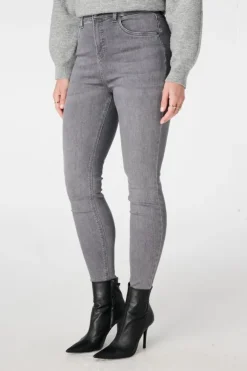 Skinny leg high waist jeans CHERRY