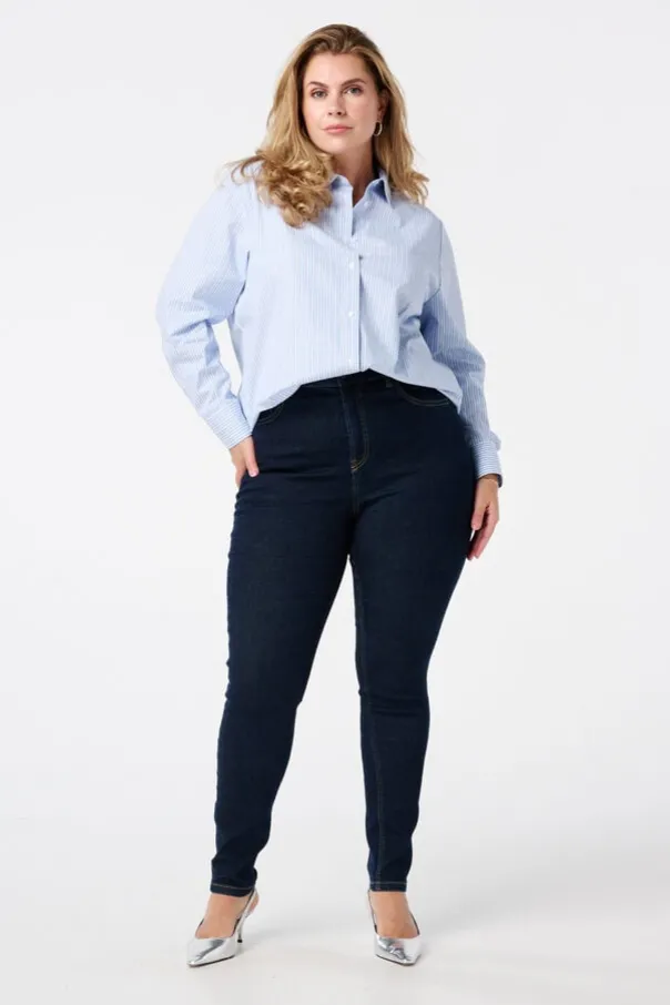 Skinny leg high waist jeans CHERRY