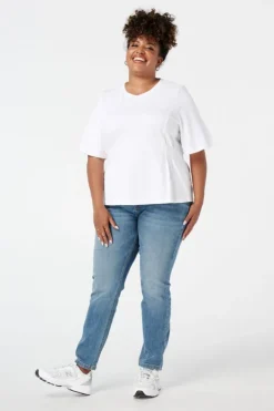 Skinny leg high waist jeans CHERRY
