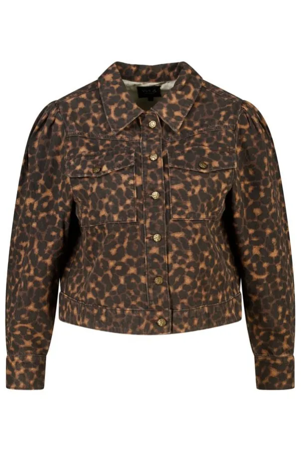 Spijkerjasje met animal print