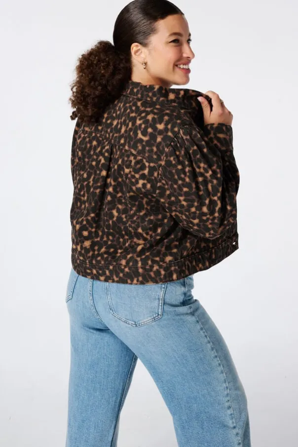 Spijkerjasje met animal print