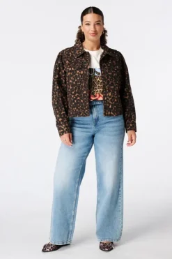 Spijkerjasje met animal print