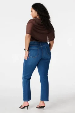 Straight leg jeans met mid waist