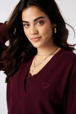 Sweater met v-hals