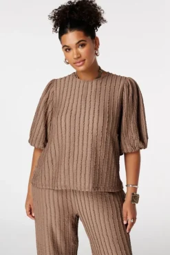 Top met ballonmouwen