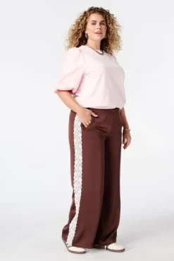 Top met jacquard mouwen