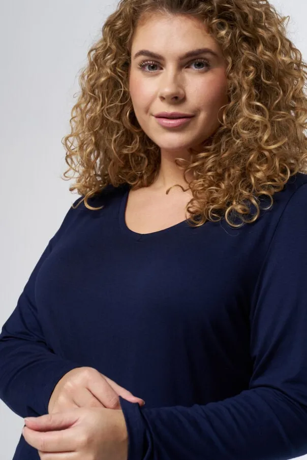 Top met lange mouwen en v-hals