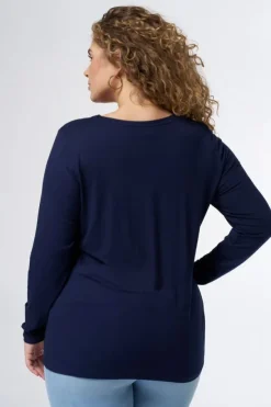 Top met lange mouwen en v-hals
