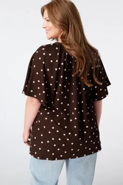 Top met print en v-hals