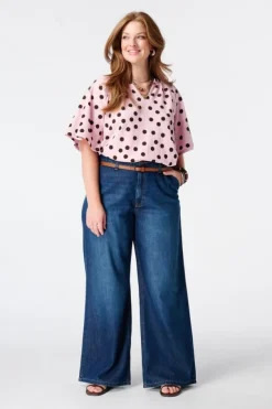 Top met print en v-hals