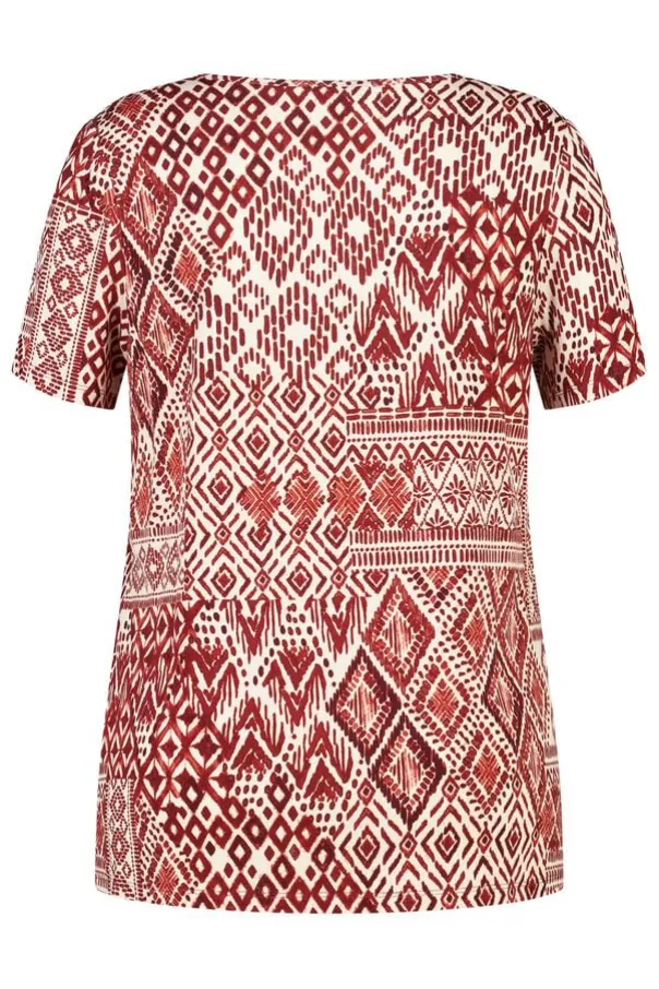 Top met print en V hals