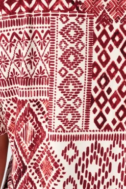 Top met print en V hals