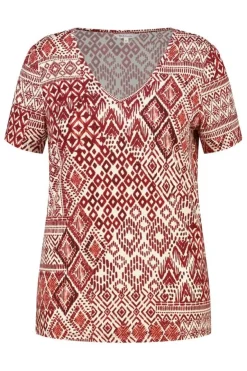 Top met print en V hals