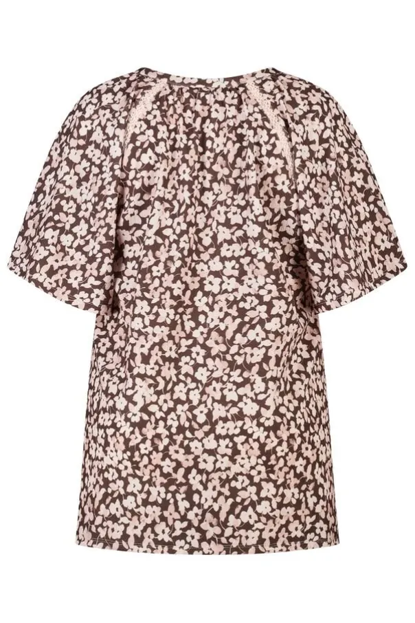 Top met print en v-hals