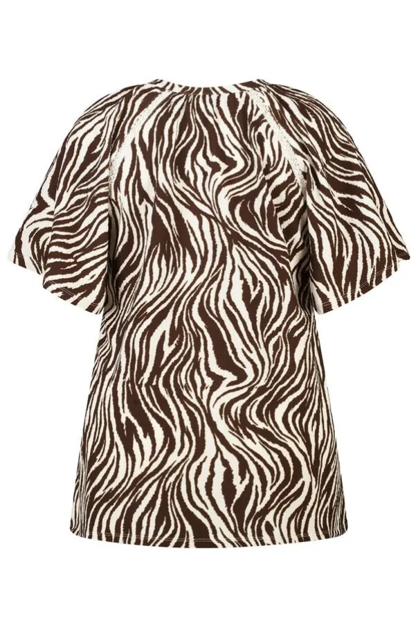 Top met print en v-hals