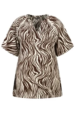 Top met print en v-hals