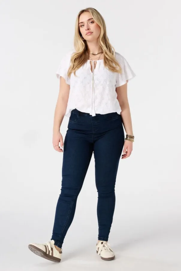 Tregging met denim look