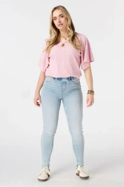 Tregging met denim look