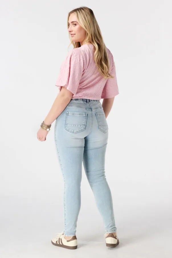 Tregging met denim look