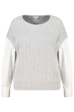 Trui met contrasterende blouse mouwen