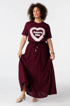 T-shirt met kanten artwork