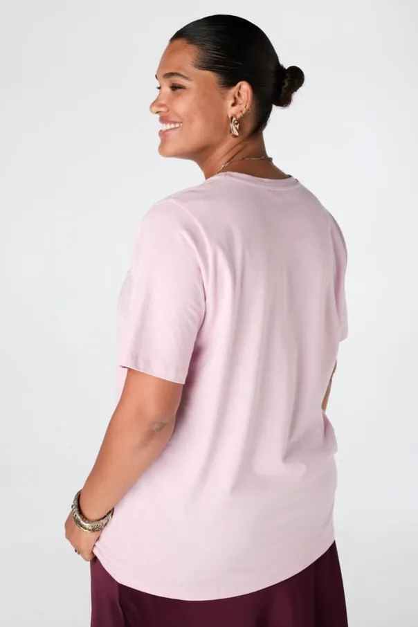 T-shirt met kanten artwork