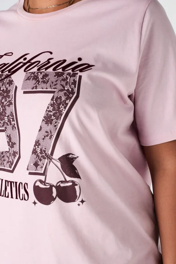 T-shirt met kanten artwork