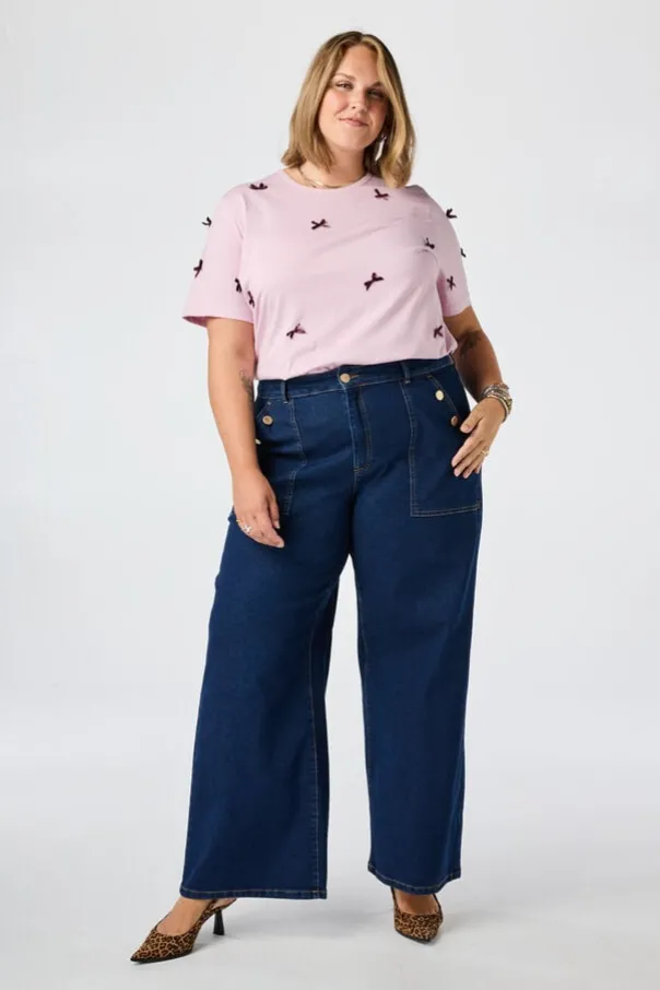 T-shirt met satijnen strikjes