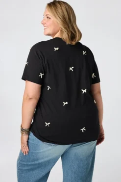 T-shirt met satijnen strikjes