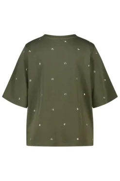T-shirt van sweatstof met studs