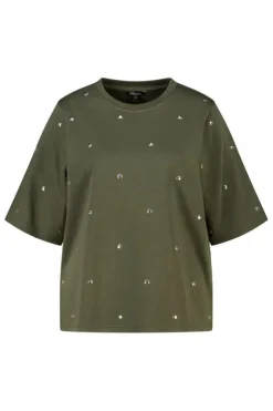T-shirt van sweatstof met studs