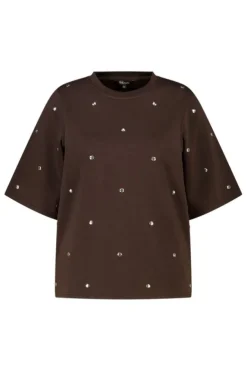 T-shirt van sweatstof met studs