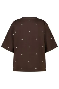 T-shirt van sweatstof met studs