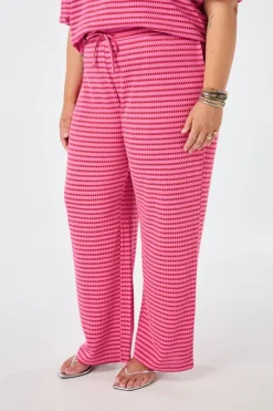 Wide leg broek met elastische taille
