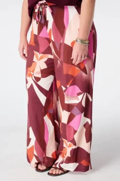 Wide leg broek met print