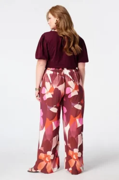 Wide leg broek met print