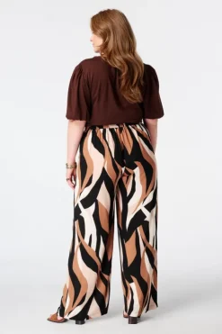 Wide leg broek met print