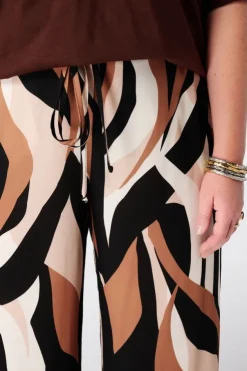 Wide leg broek met print