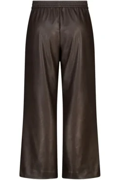 Wide leg broek van imitatieleer