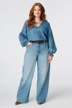 Wide leg jeans met hoge taille