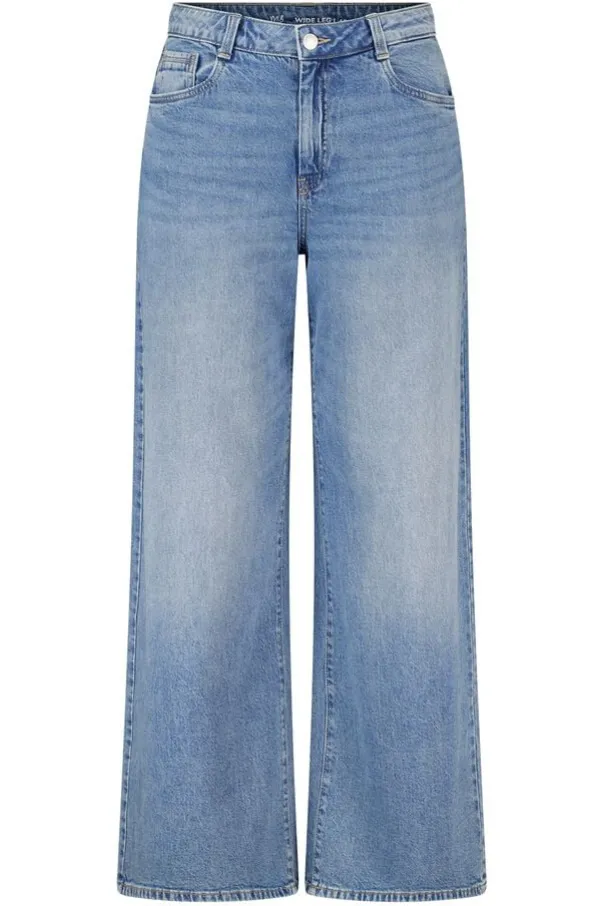 Wide leg jeans met hoge taille